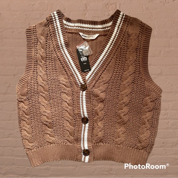 Chunky sweater vest 100% cotton size M - Picture 1 of 3